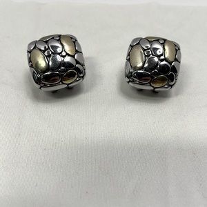 Vintage gold and silver plated french clip earrings